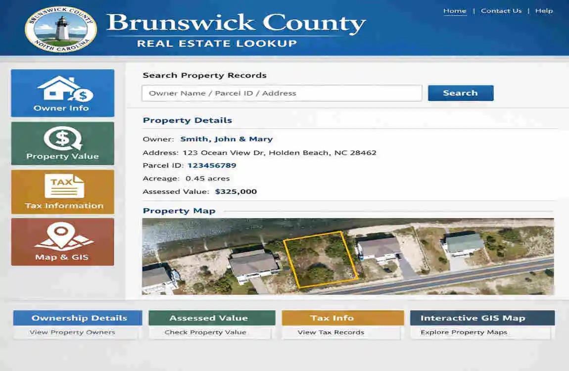 Brunswick County Real Estate Lookup: