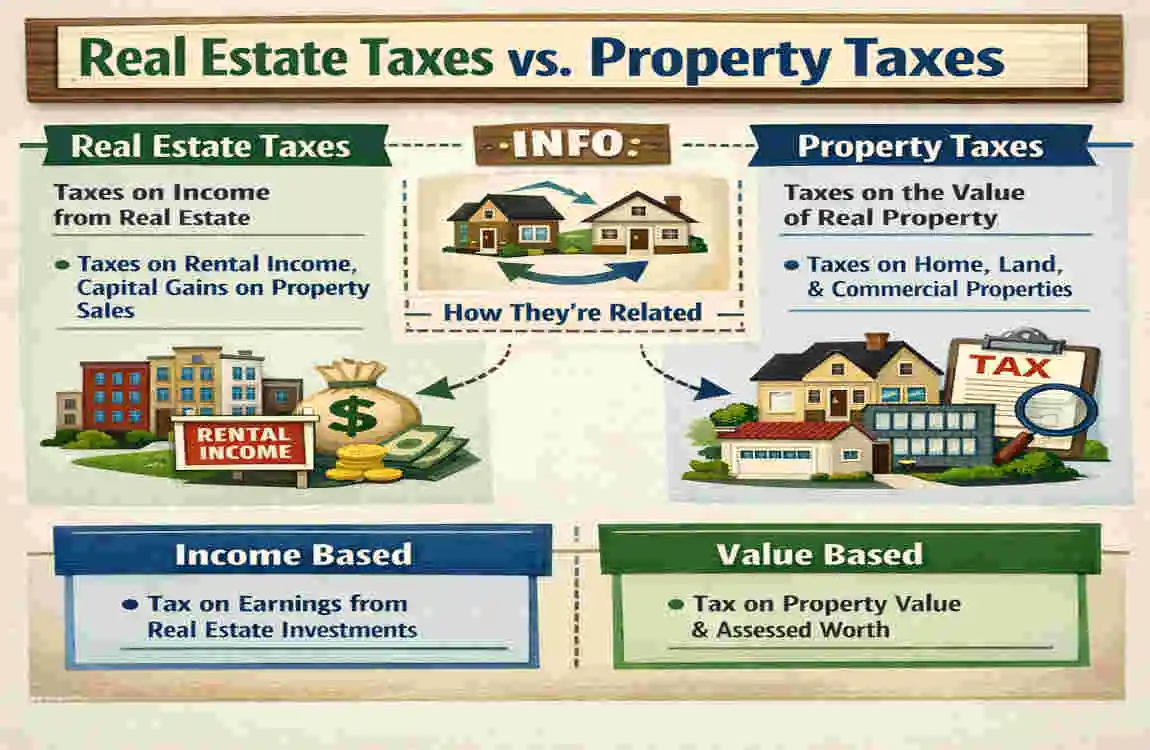 are real estate taxes the same as property taxes